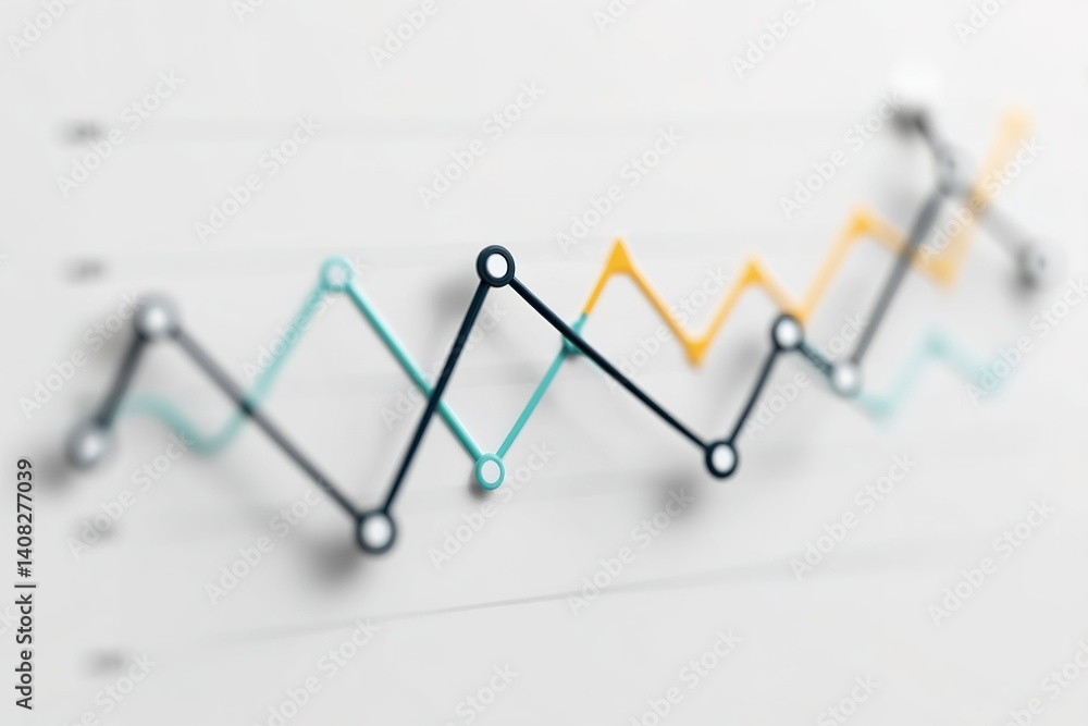 Poster trends in data visualization showcase fluctuating values and growth patterns in a financial report f