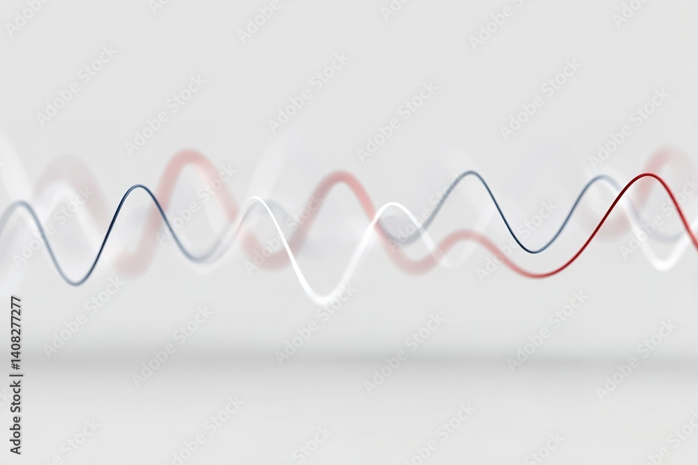 Poster visual representation of sound waves illustrating audio frequencies in a smooth and abstract design