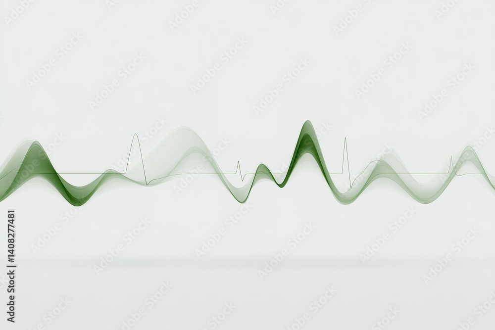 Poster sound waves visual representation illustrating amplitude and frequency variation in a minimalist des
