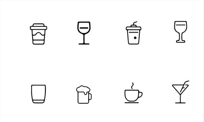 Drink Line vector Icons, Contains such icon alcohol, Vector