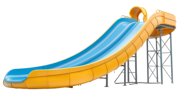 Photo of large water slide isolated on transparent background.png