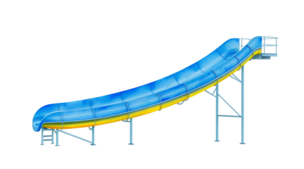 Photo of large water slide isolated on transparent background.png