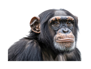 Naklejka premium Chimpanzee for Wildlife and Nature Study - Isolated on White Background