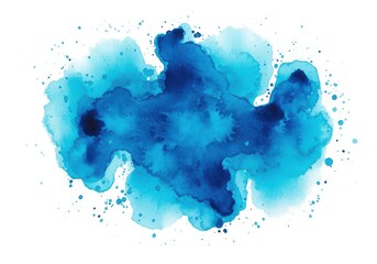 Obraz premium Watercolor blue splash abstract art design illustration isolated on white background