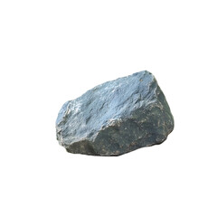 Rough Dark Gray Stone with Natural Texture and Angular Edges Isolated on Black for Geology or Outdoor Adventure Themes