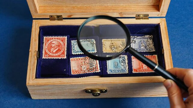 Stamp collection.