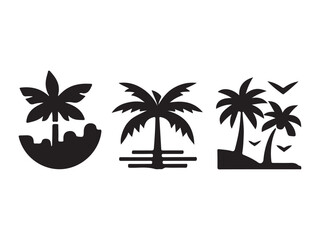 tropical island with palms