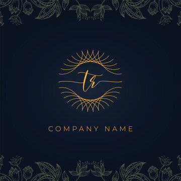 Elegant luxury letter TR logo.