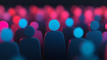 A creative depiction of demographic segmentation glowing heatmaps and persona clusters merging into vibrant trend graphs