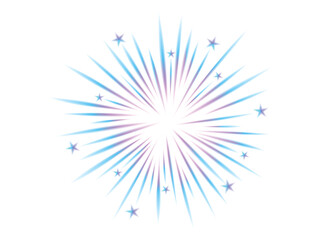 Comic blurred color lines with motion stars with radial focus for high energy effects. Graphic high speed explosion. Comic high speed beam, design for manga and anime graphics Vector.