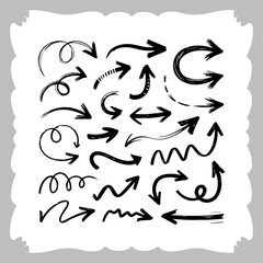 Vector Line Art Arrows Set Isolated