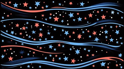Stars and stripes pattern on a dark background.