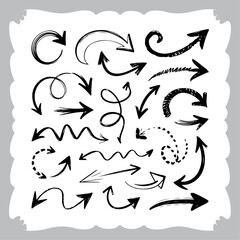 Creative Black Arrows in Sketch Style