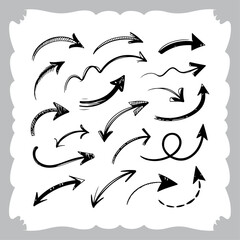 Creative Black Arrows in Sketch Style