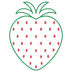 Strawberry Fruit Line Art Vector for Kids Hand Drawing and Learning ? Simple Tropical Fruit Outline Illustration (6).eps
