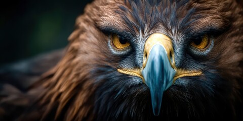 Fototapeta premium A close up of a brown eagle's face