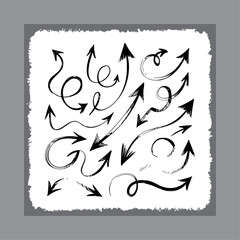 Marker Style Arrows Clipart Set