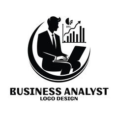Naklejka premium Business Analyst Vector Logo Design