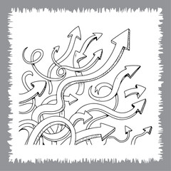 Unique Freehand Arrows Vector Illustration