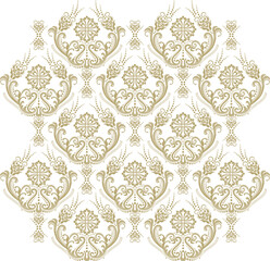 Damask patterns, Floral or figured designs, Reversible design 