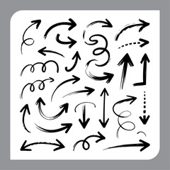 Unique Freehand Arrows Vector Illustration