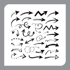Curvy Arrow Collection in Hand Sketch Style