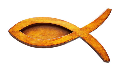 Christian Fish Symbol (Ichthys) for Religious Significance - Isolated on White Background