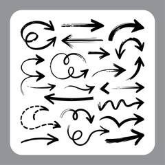 Brush Stroke Arrow Icons Isolated