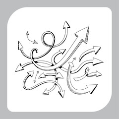 Vector Icons of Arrows in Sketch Style
