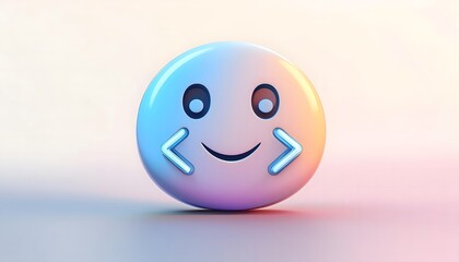 Emoticon 3d icon illustration. Emoji vector icon illustration.  3D smiley code character, programmer character Isolated on Soft Pastel Background. 3d happy funny droll emoji icon.