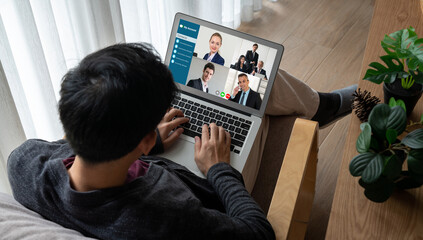 Business people on video conference for modish virtual group meeting of corprate business office workers