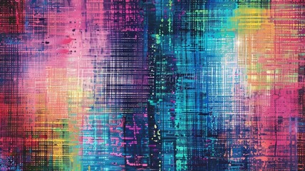 Vibrant abstract digital art with colorful geometric patterns for creative design projects