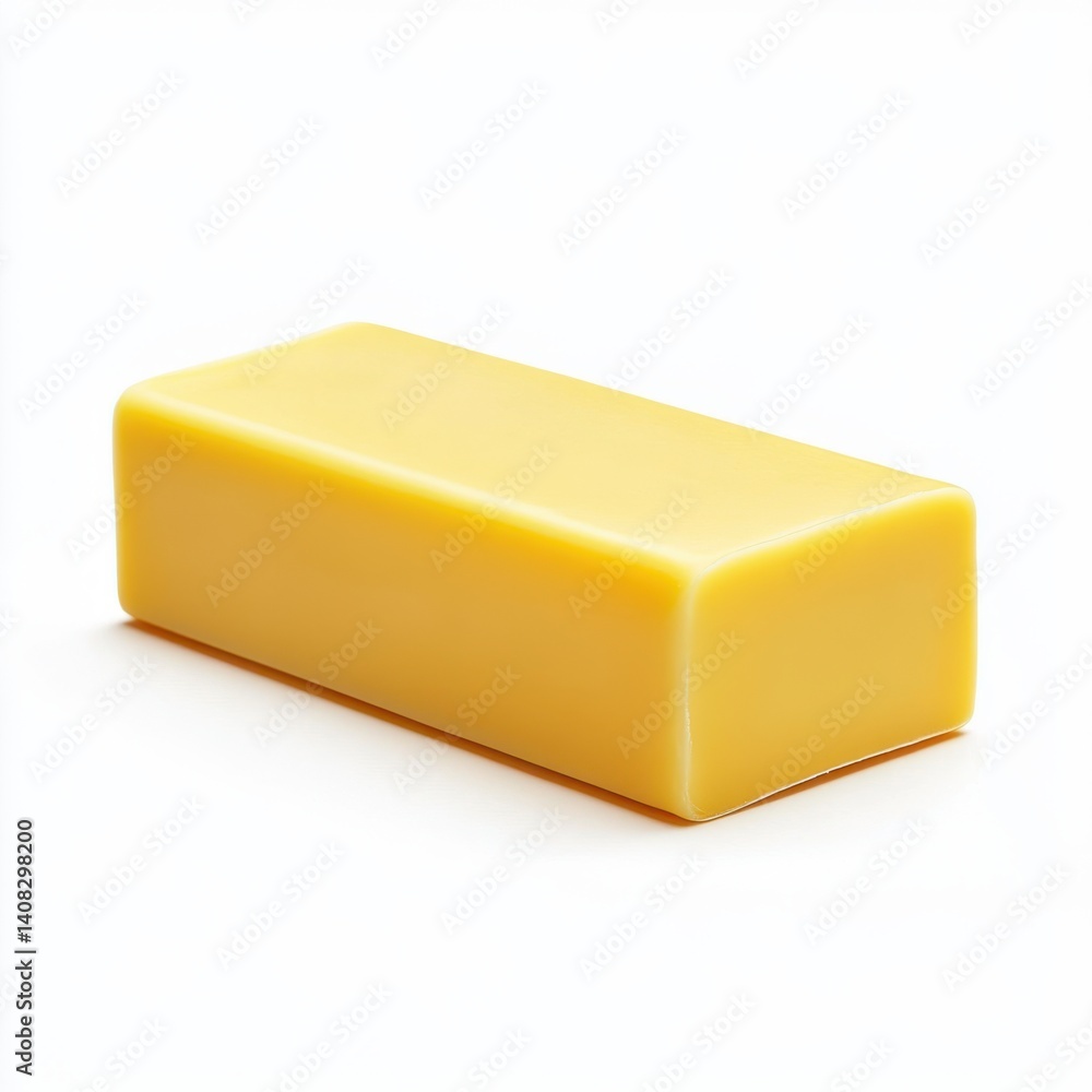 Poster a rectangular yellow block object isolated on white background