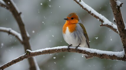 Fototapeta premium robin in snow