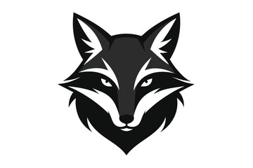 Obraz premium Wolf Head Silhouette Black Vector Art Illustration