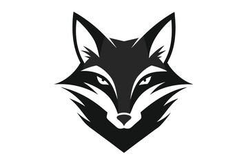 Fototapeta premium Wolf Head Silhouette Black Vector Art Illustration