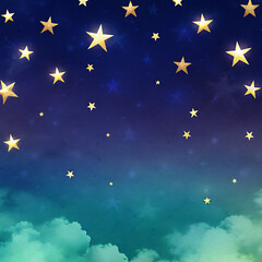 Fototapeta premium Enchanted Night: Dark Blue Frame with Sparkling Glitter Bokeh and Light Art