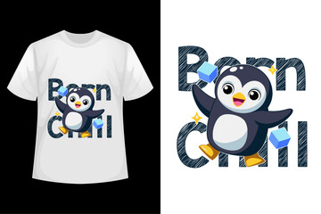 set of funny cartoon penguins t shirt design 