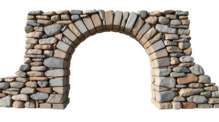 Photo of rustic stone archway isolated on transparent background.png