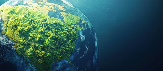 Vibrant Green Planet Earth: A Stunning Aerial View of North America's Lush Landscape
