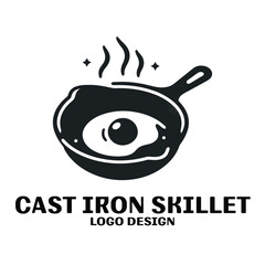 Cast Iron Skillet Vector Logo Design