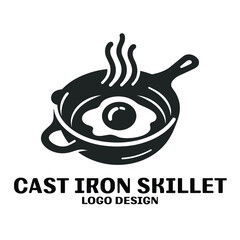 Cast Iron Skillet Vector Logo Design