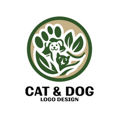 Cat And Dog Vector Logo Design