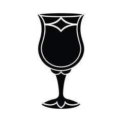 Wine glass icon of silhouette  design in white background
