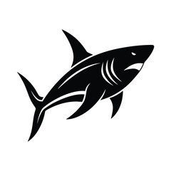 King of the Deep, The Shark silhouette design on a white background
