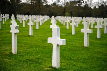 American War Cemetery near Omaha Beach, Normandy, France