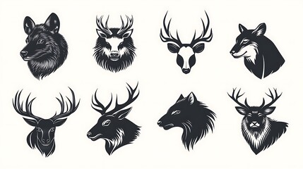 Forest wildlife animal emblem graphic illustrations images