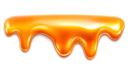 Naklejka premium Dripping caramel sauce against a white background.