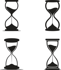  Hourglass silhouettes vector time sand and timeless outline illustration
