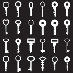 Key icon set. Key vector icon. Key symbol